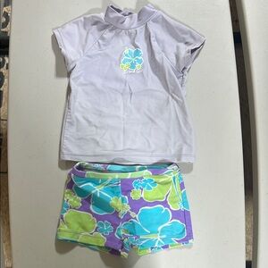 Circo Purple and Blue Rashguard Swim Set
